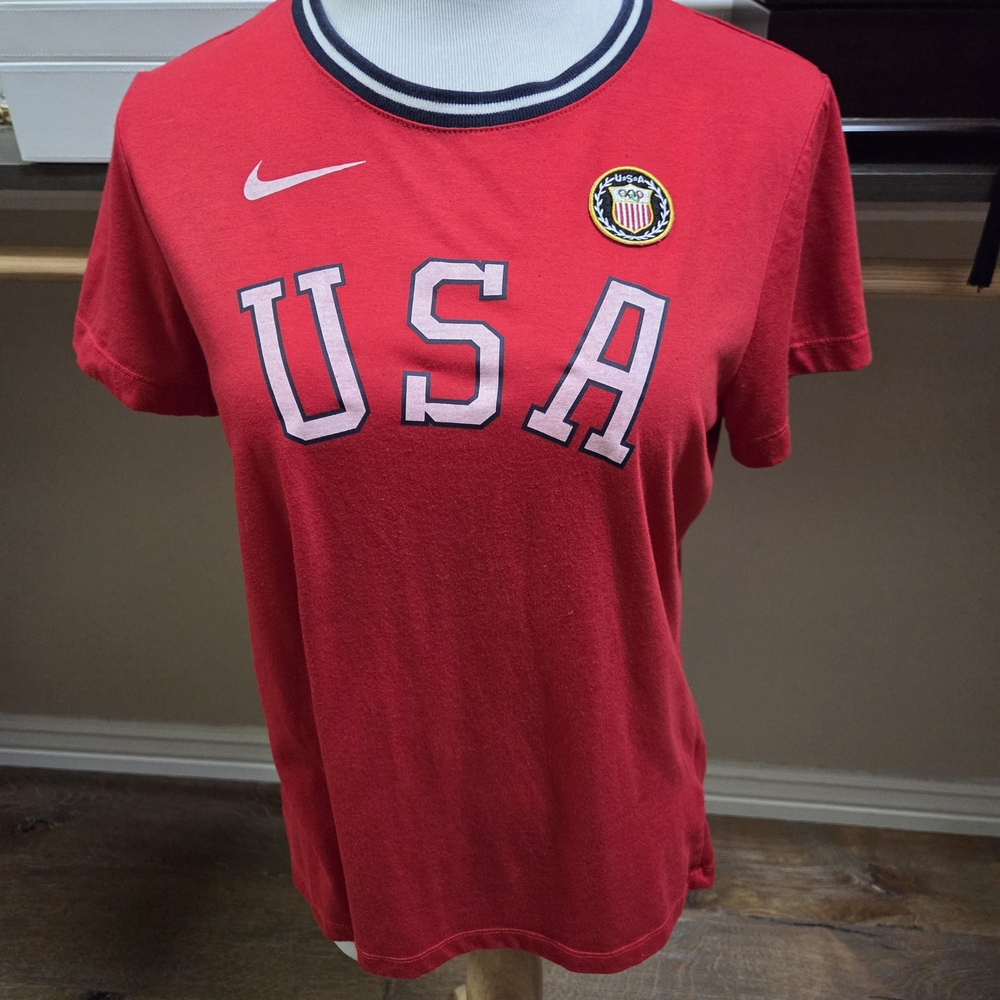 Nike Red T-Shirt with White Text